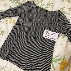 ann taylor loft - striped 3/4 sleeve top